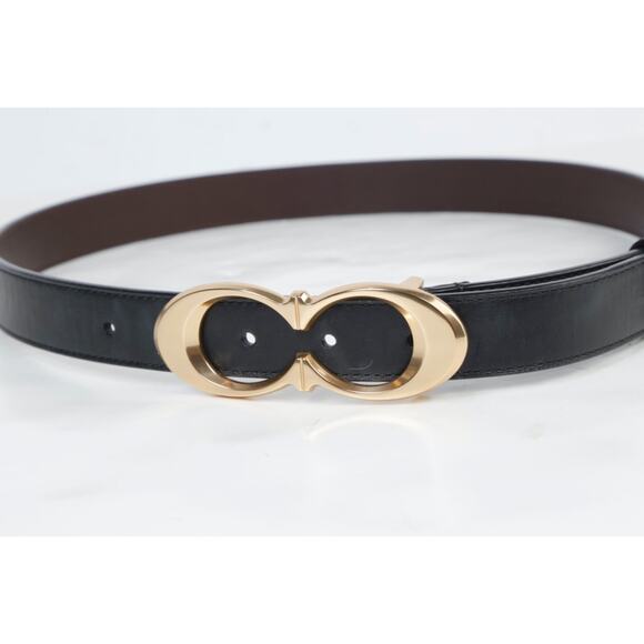 Coach Belt Size S Black Leather Gold Double C Signature Buckle Skinny Slim main image 9